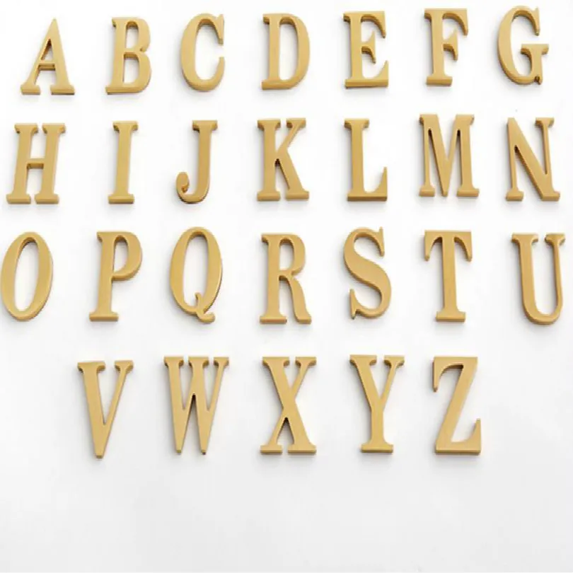 

ABS electroplating DIY 3D 7*5cm office hotel house number door number door sign home number house letters brass SILVER GOLD A-N