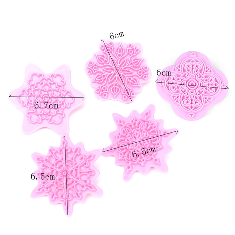 Cookie Cutter Baking Mold Cookie Mould Cookie Printing Mold Baking Decorating Tools Mould Mandala Lace Pattern Embossing Die Plastic Stamp Polymer Clay Sculpture Texture Stamp Mandala Dotting Tools