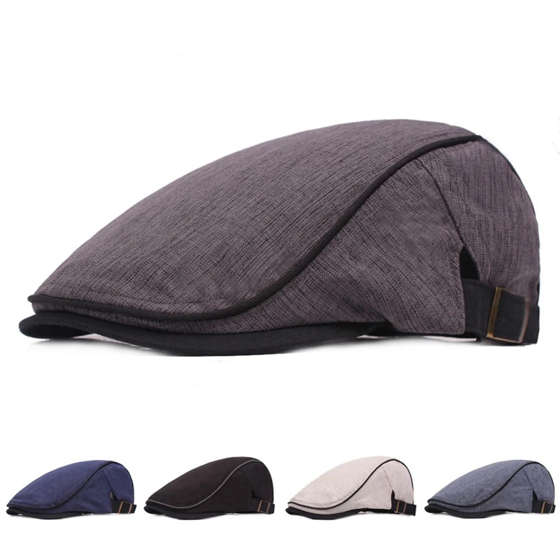 Хлопковый и льняной Конопляный берет для мужчин Gorras Planas, кепка Boinas Masculinas, плоская кепка s, мужские шапки