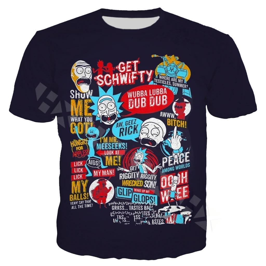 T Shirt 3 Аниме Рик футболка для мужчин женщин 3D печатных Рик и Морти мода короткий рукав Футболка Уличная Топы пуловер T32 - Цвет: T Shirt 3