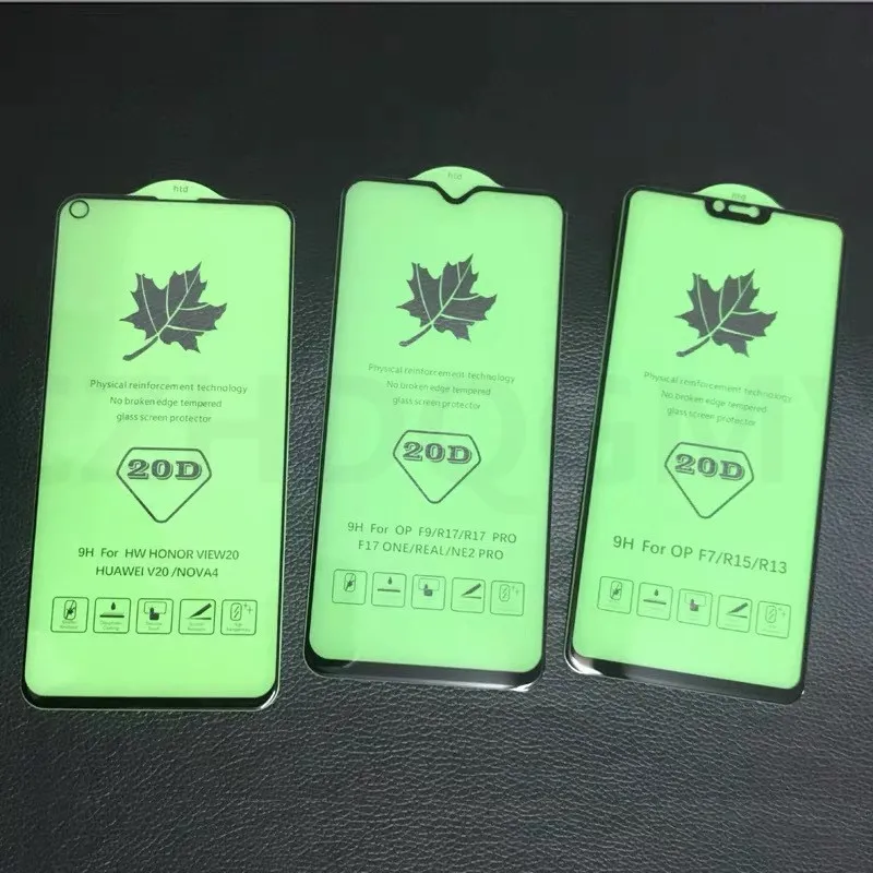 50 шт./лот 20D большая крышка из закаленного стекла для huawei Nova 6 Honor V30 Pro Play 3 3E 20 Lite Enjoy 10 10S пленка для экрана