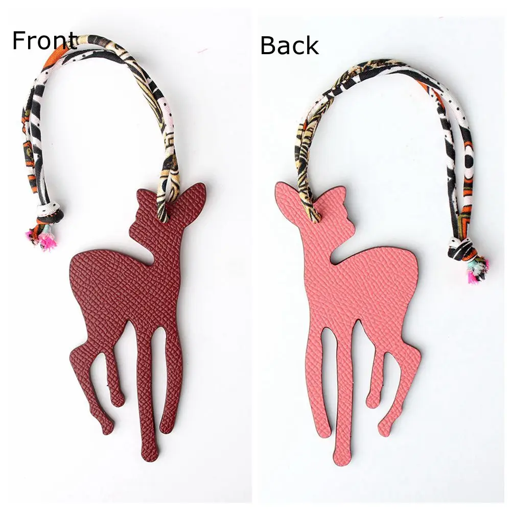DEER OXBLOOD PINK Известный бренд шелк на заказ ручной работы из натуральной кожи милый брелок в виде оленя животного морской конек женская сумка Подвеска на рюкзак - Цвет: DEER OXBLOOD PINK