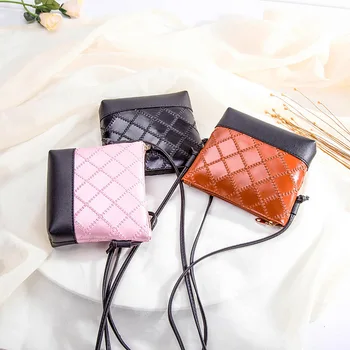 

Rhombus Contrast Color Women's Shoulder Hobos Bag Korean-style New Products Square Sling Crossbody Bag Mobile Phone Bag