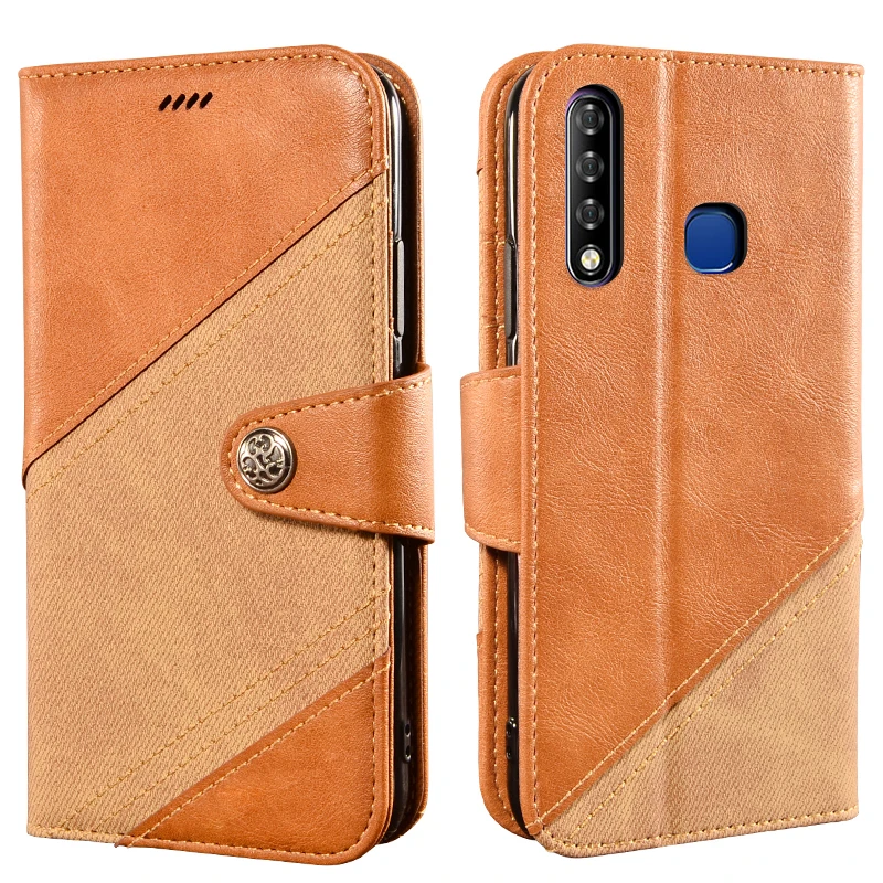 Чехол-книжка с бумажником на Infinix Smart 3 Plus ударопрочный кожаный чехол магнитной
