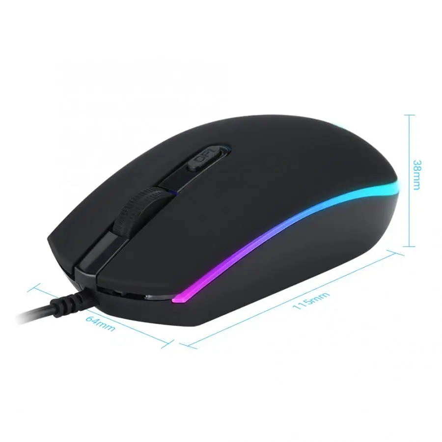 ZERODATE S900 1600 dpi USB Проводная оптическая игровая мышь RGB светодиодный подсветка для ПК/ноутбука