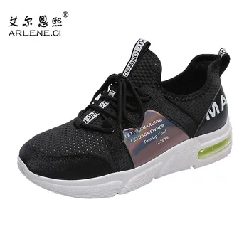 

Women Tennis Shoes New Trend Sneakers 2019 Women Breathable Sport Platform Shoes Lace Up Air Cushion Trainers Chaussures Femme