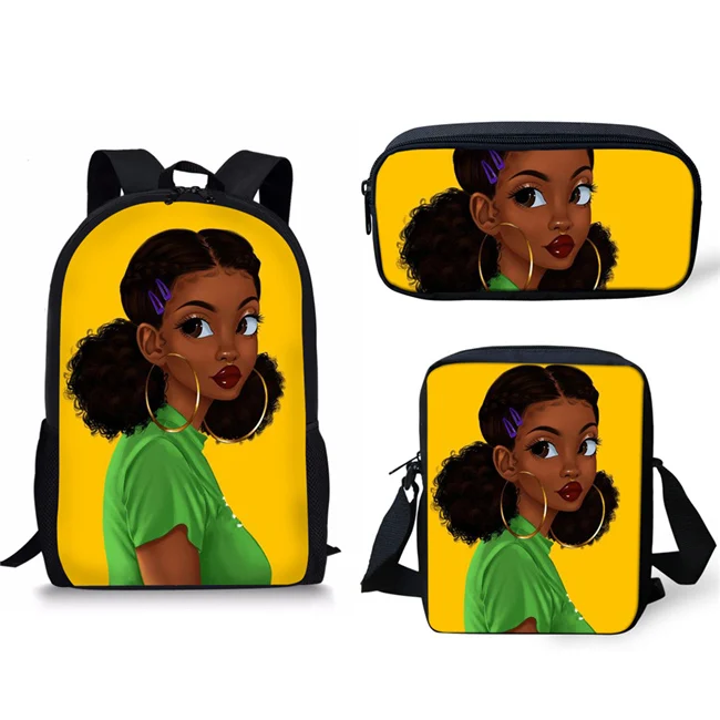 Бесшумные детские школьные сумки черная девочка волшебный афро женский с принтом Детский рюкзак подростковый школьный рюкзак Mochila Escolar - Цвет: LMZY1230CEK