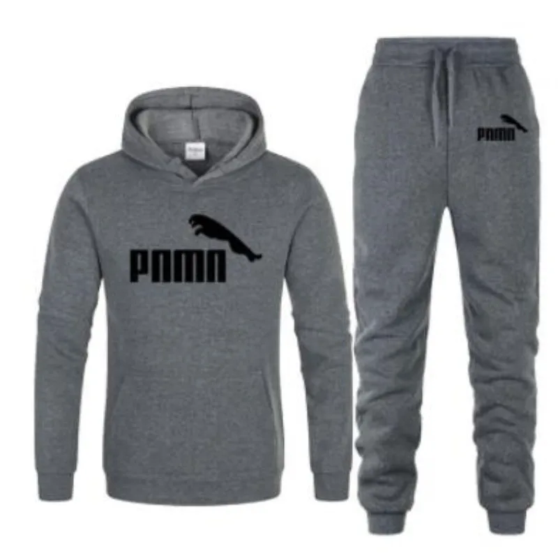 

Winter Fleeces Thick Two Piece Set Hooded Sweatshirt Men Hoodies+Pantsrts Men Women Tracksuit
