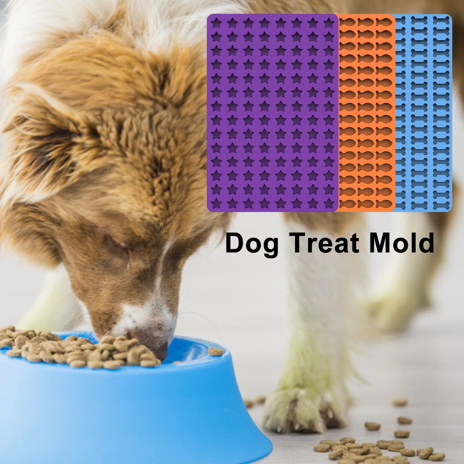 DIY Silicone Dog Food Biscuit Mould Chocolate Pet Dog Treats Pan Gummy  Candy Cake Baking Mold Stars Bones Fish Xmas Tree Molds