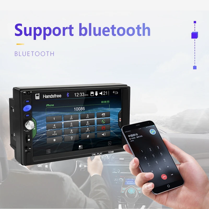 2Din автомобильный Радио 7 дюймов пресс-проигрыватель Android сабвуфер Mp5 плеер Авторадио Bluetooth Камера заднего вида магнитофон