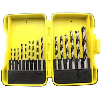 

15Pcs/Set 3-10Mm Diam Twist Drill Bit Woodworking Three-Pointed Drills Wood Hole Drilling Tools Straight Shank Twist Drill