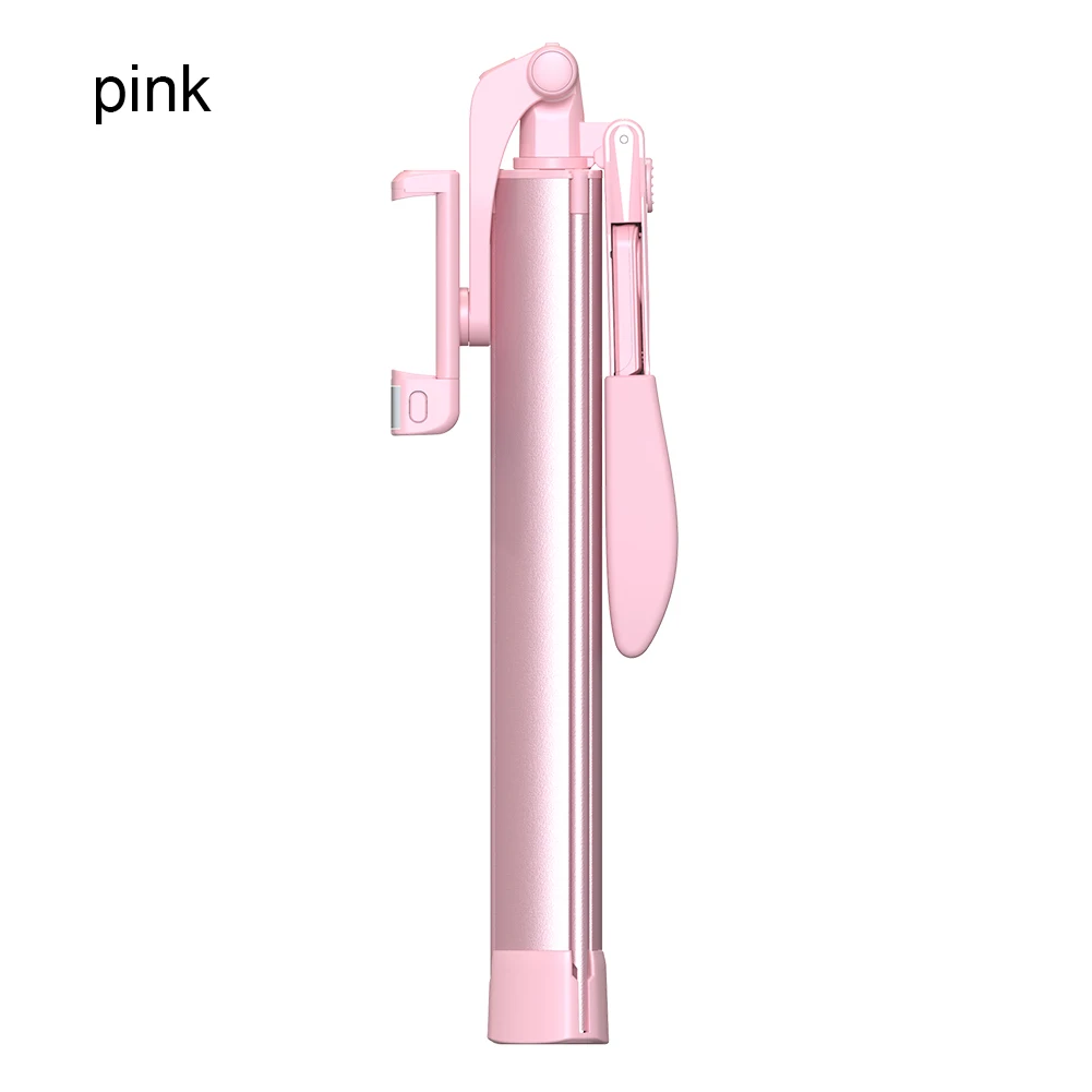 pink 3 в 1 светодиодный заполняющий светильник, стабилизатор, bluetooth, беспроводная селфи палка, штатив, выдвижной монопод, пульт дистанционного управления для Iphone, huawei - Цвет: pink
