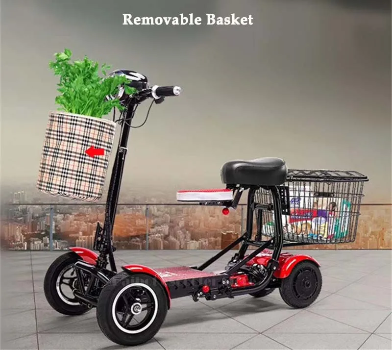 Daibot Electric Elderly Scooter 4 Wheels Electric Scooters 10 Inch 500W Foldable Electric Scooter For Disabled BlueBlackRed (12)