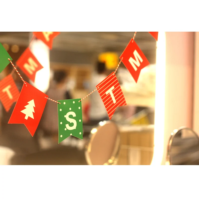 14 Pca/set Merry Christmas Card+rope Christmas Decoration Christmas Card Set Birthday Party Paper Decoration Card Home Decor