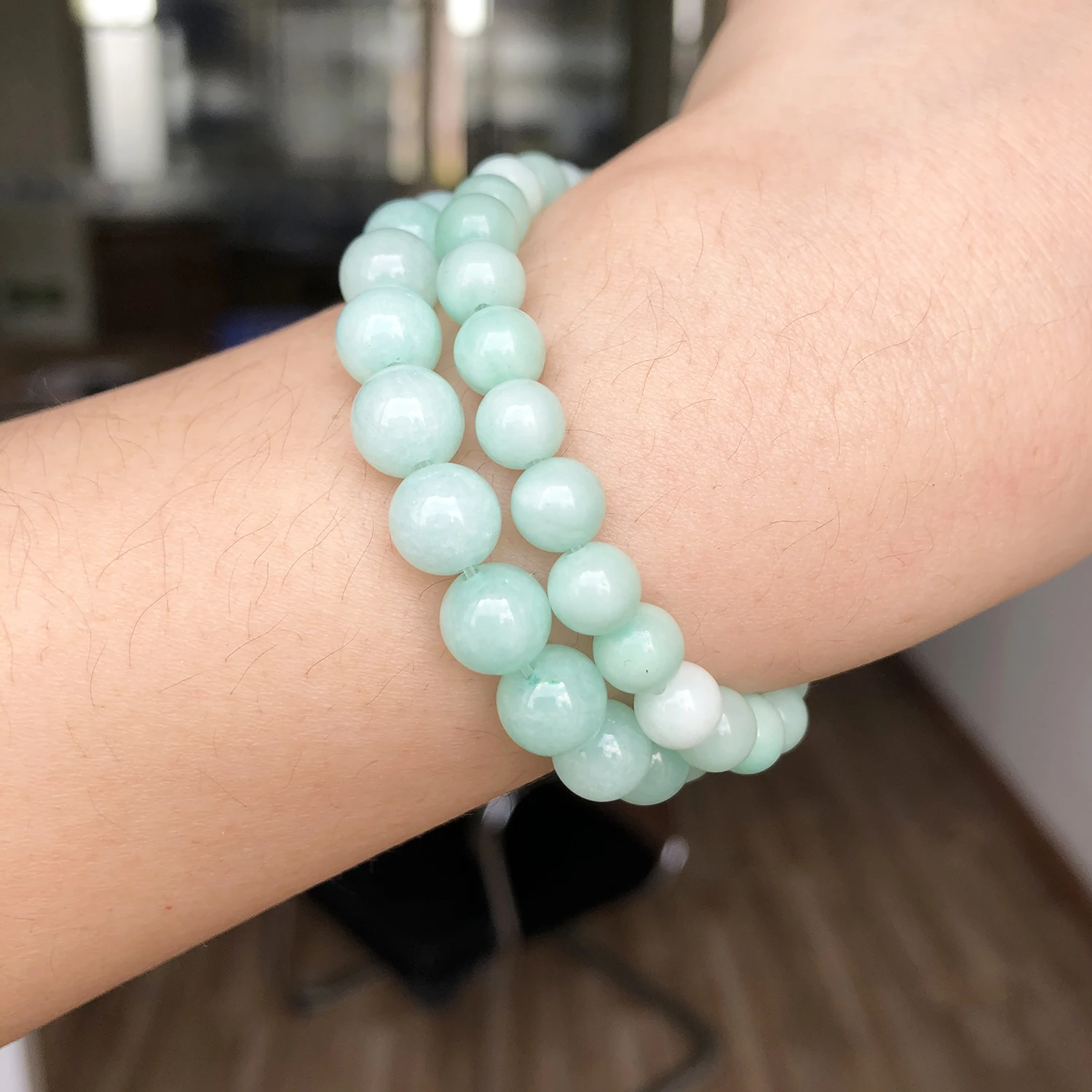 Naturstein Blauer Amazonit Runde lose Distanzperlen 4 6 8 10 12 mm für Schmuckherstellung passend für DIY-Armbandzubehör 15 Zoll – Detail 8