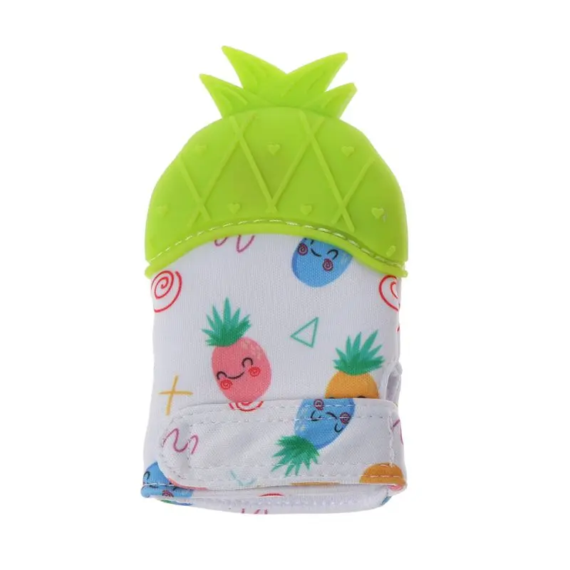 1PC Pineapple Shape Baby Teething Pacifier Glove Teether Chewable Newborn Mitten Toddler Baby Molar Teether Gloves