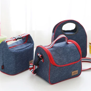 

Denim Thermal Bag Outdoor Hiking Picnic Bag Portable Food Storage Big Capacity Lunch bag Foldable Cooler Bag Picnic Bag Food Box
