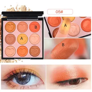 

9 Colors Intense Crystal Diamond Smooth Eyeshadow Palette Cosmetic Glitter Shimmer Heart Shaped Eye Shadow Powder Pigment Makeup