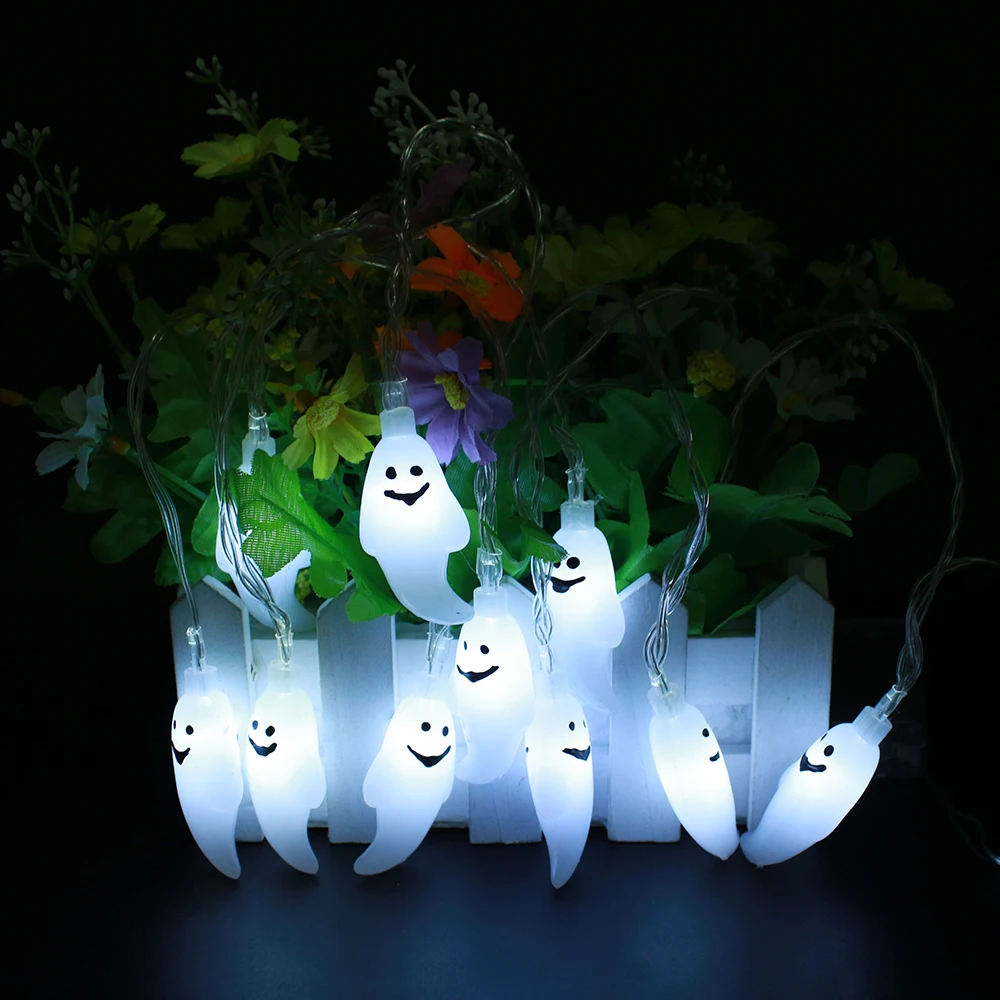

1.2M 10 LEDs Halloween Ghost String Lights AA Battery Operated For Halloween Holiday Party Garden Lighting And Decoration