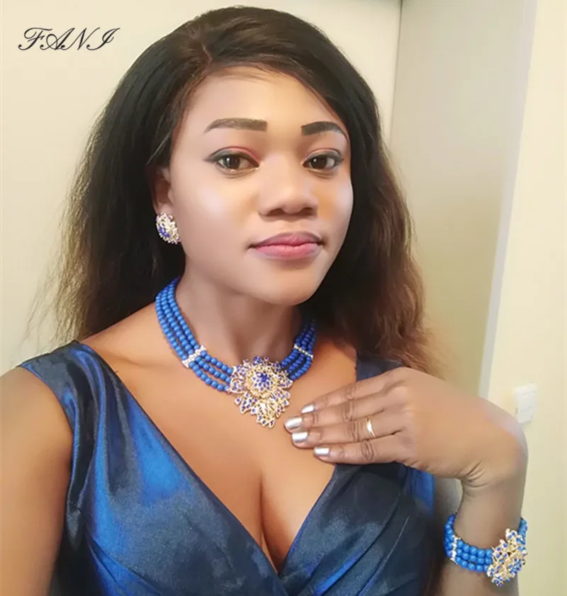 Fani Dubai Gold Colorful Jewelry Set Women Wedding accessories jewelry set Brand Fashion African Beads Jewelry Set Wholesale