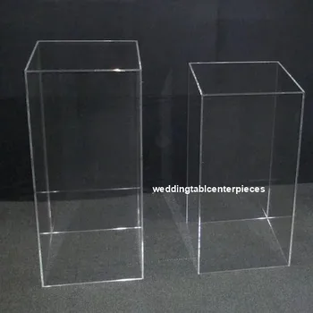 

2pcs/set)Clear Acrylic Display Plinth Pedestal Display Square Cube Platform acrylic flower stand for wedding