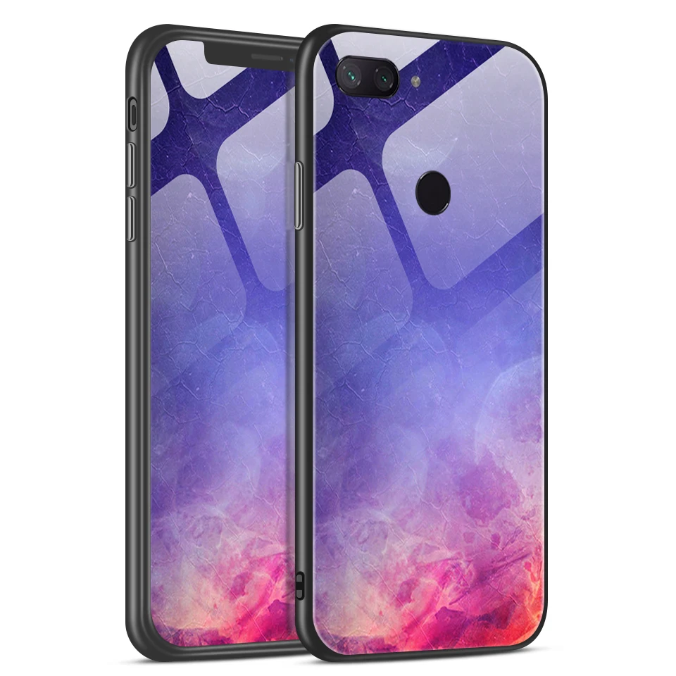 Для Xiaomi 8/8SE роскошный ударопрочный ТПУ чехол из закаленного стекла для Xiaomi 8 Lite модная мягкая Edge Мобильная Защитная крышка для телефона - Цвет: W215