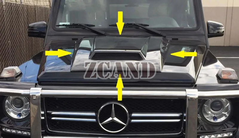 B стиль, капюшон из настоящего углеродного волокна, вытяжка для BENZ G CLASS W463 G63 G65 G500 G55 2012UP