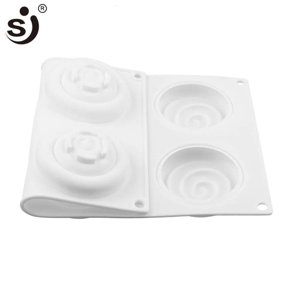 SJ круглая 3d силиконовая форма для торта, Мусса Diy жаропрочная посуда для десерта Инструменты для выпечки художественная форма для торта
