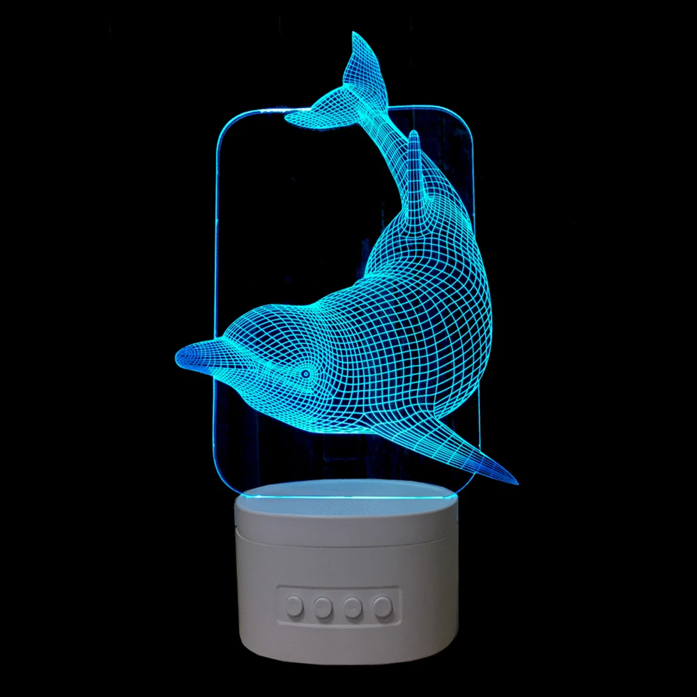 Дельфины 3D ночной Светильник перезаряжаемый беспроводной Bluetooth динамик домашний декор атмосфера USB настольная лампа подарок перезаряжаемый светильник ing