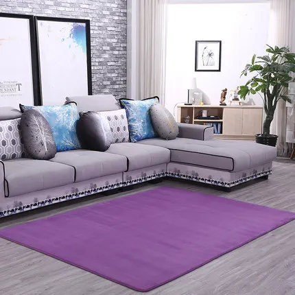 Purple Zeegle качественный Противоскользящий ковер для гостиной коралловый флис мягкая пена с эффектом памяти впитывающие отходы коврики для детской комнаты Противоскользящий коврик - Цвет: Purple