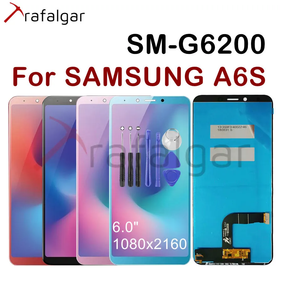 Для SAMSUNG GALAXY A6S ЖК-дисплей сенсорный экран дигитайзер сборка Замена для SAMSUNG A6S ЖК-экран SM-G6200 G620 G620F