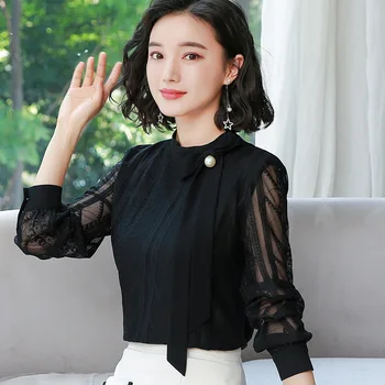 

Fashion Women's Turtleneck Solid Color Long Sleeve Chiffon T-Shirt