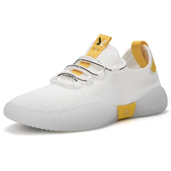 

Men's Shoes 2020 Summer New Breathable Flying Woven Sneakers Lightweight Fashion White Shoes All-match Jelly Casual Shoes