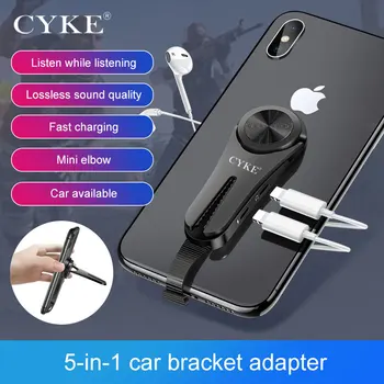 

For lightning adapter 3.5 headphone interface 2A fast charging mobile phone bracket Car bracket Double Lightning for iphone