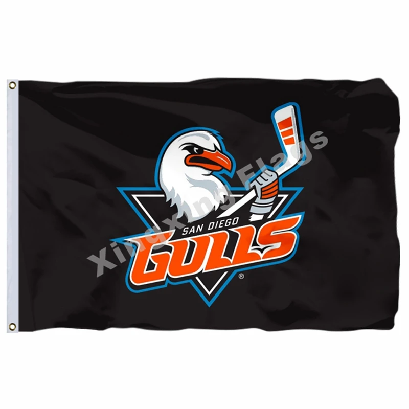 San Diego Gulls Флаг Провидения Брюинс баннер ahl с модифицированным флагом США 3фт X 5фт полиэстер летающий размер 90X150 см - Цвет: San Diego Gulls