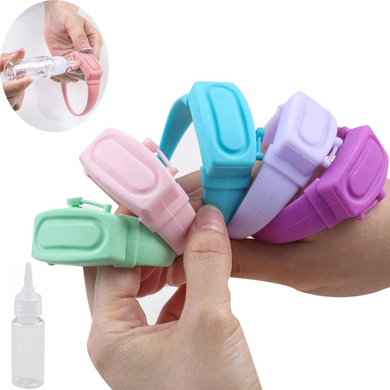 

Wristband Hand Dispenser Wearable Silicone Hand Wash Sanitizer Soap Dispenser Pumps Refillable Disinfectant Bracelet for Travel