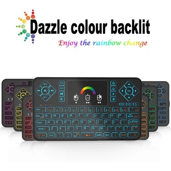 

Hot Sales Q9 Mini Keyboard Mouse For Android Tv Box Air Mouse Q9 Colorful Backlit Touchpad With USB