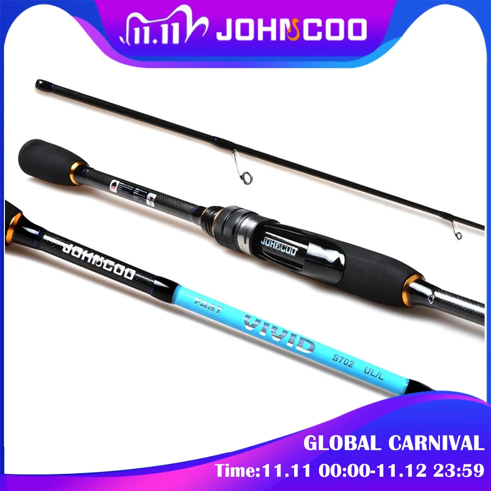 

1.9m 2.1m Spinning Fishing rod with 2 tips UL/L Really Fast Action Sensitive Solid tip for Trout Perch light weight 1-6g/2-10g