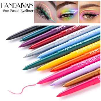 HANDAIYAN 6 Colors Matte Color Gel Eyeliner Makeup Kit Waterproof Colorful Matte Shimmer Eye Liner Pen Cosmetics Eyeliners Set 1