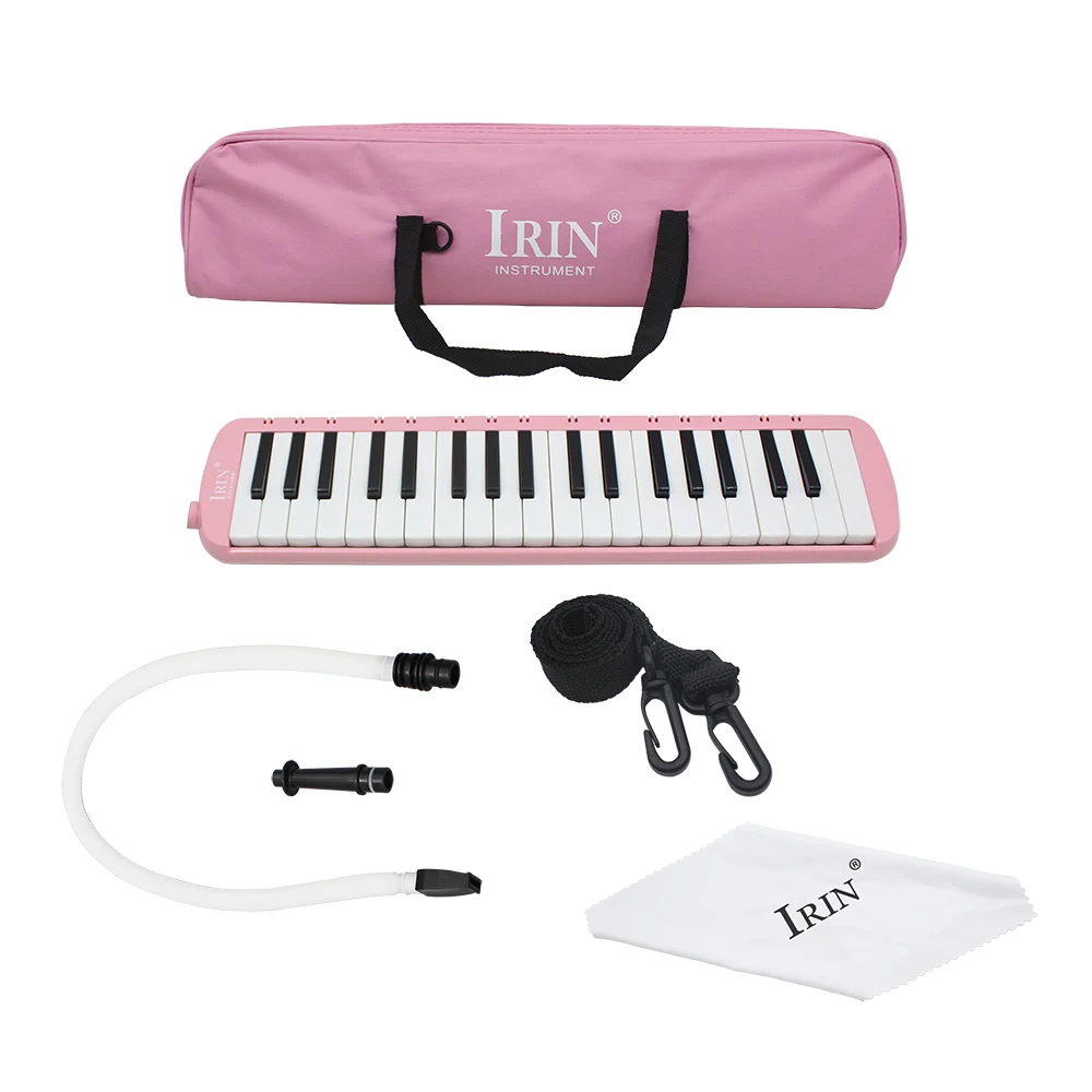 Высокое качество 37 клавиш пианино мелодика Pianica музыкальный инструмент с сумкой для студентов начинающих детей - Цвет: Розовый