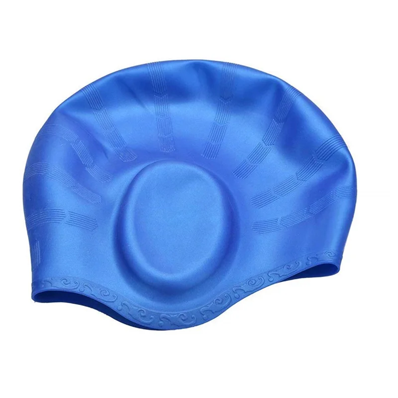 Adults Swimming Cap Waterproof Silicone Swim Caps Long Hair Unisex Diving Pool Hat with Ear Cover Protect for Women Men H5A94 2