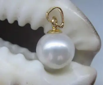 

Jewelry Pearl Pendant HUGE 10-11MM NATURAL SOUTH SEA WHITE PERFECT ROUND PEARL PENDANT Free Shipping