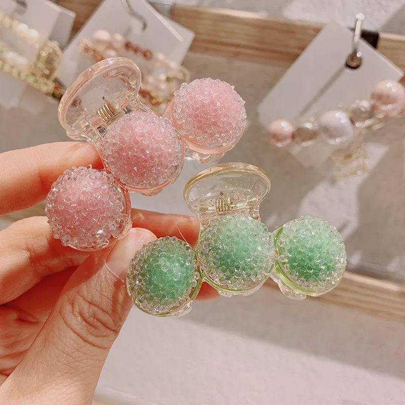 

little Sweet pinkycolor Hairpins Hair Ornaments Trendy Hair Clip Shiny mini Crab Hair Claws For Women Girl Accessories Headwear