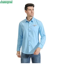 Chamsgend платье рубашки мужская мода дизайн лацканы формальная рубашка повседневная с длинным рукавом Блузка однобортная Camisa De Vestir