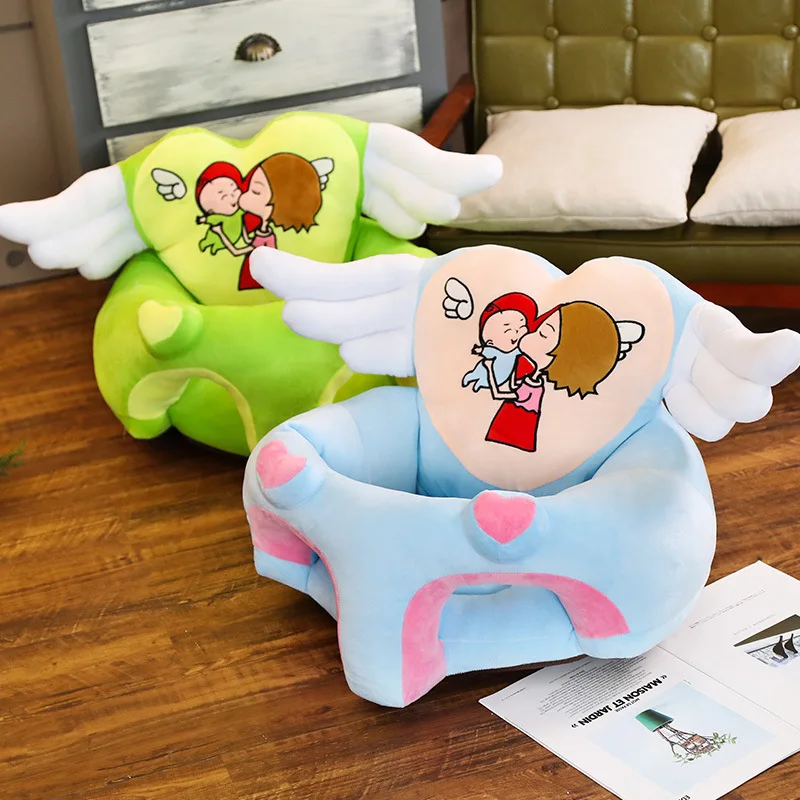 

New angel wings children learn to sit on sofa cartoon plush toys creative baby warm seat 2-4 years old