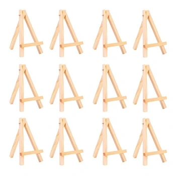 

12PCS Mini Easel Wedding Wooden Card Holder DIY Artist Wedding Table Number Place Name Card Photos Stand Display Holder