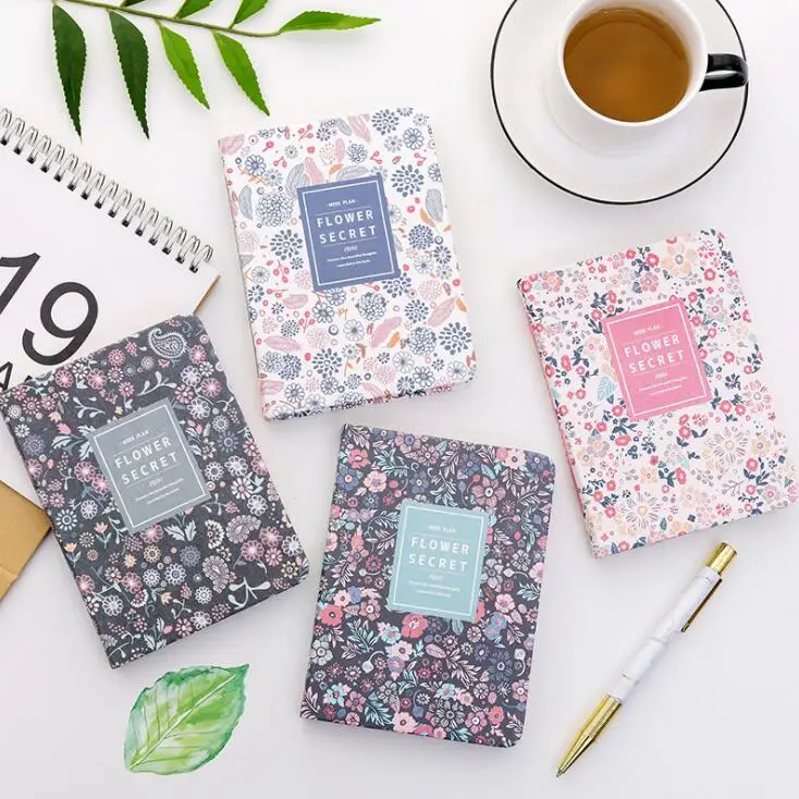 

1PC Korean Vintage Folwer Kawaii A6 Notebook Journals Diary Weekly Planner Study Work Schedule Plan Paperlaria School Stationery