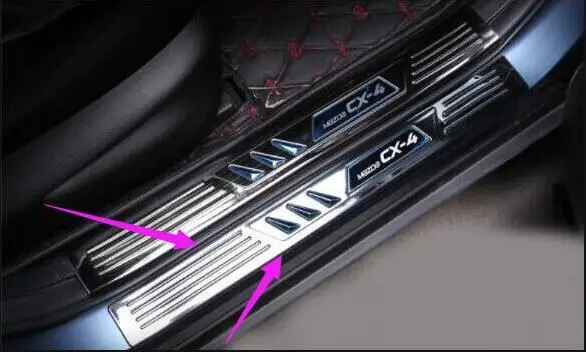 16-18 для Mazda CX-4 Добро пожаловать педаль cx-4 порог из нержавеющей стали яркая полоса cx-4 установка специального назначения - Цвет: 5