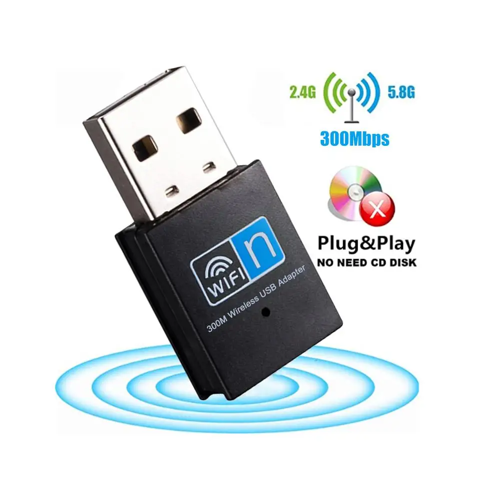 Беспроводной Bluetooth-адаптер 300 Мбит/с USB-адаптер приемник 2 4G Bluetooth V4.0 сетевой