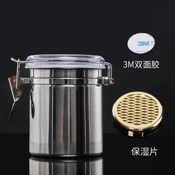 

Free shipping Fashion Silver stainless steel Pipe Tobacco Can Cigar Jar Humidor Humidifier Airproof pot capacity S/M/L size